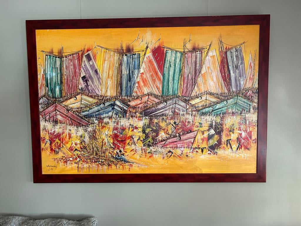 Schilderij schepen Christof Columbus bij Dominicaanse kust, Ophalen