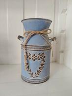 Vintage look melkbusje - 19x10 cm, Overige materialen, Blauw, Nieuw, Ophalen of Verzenden