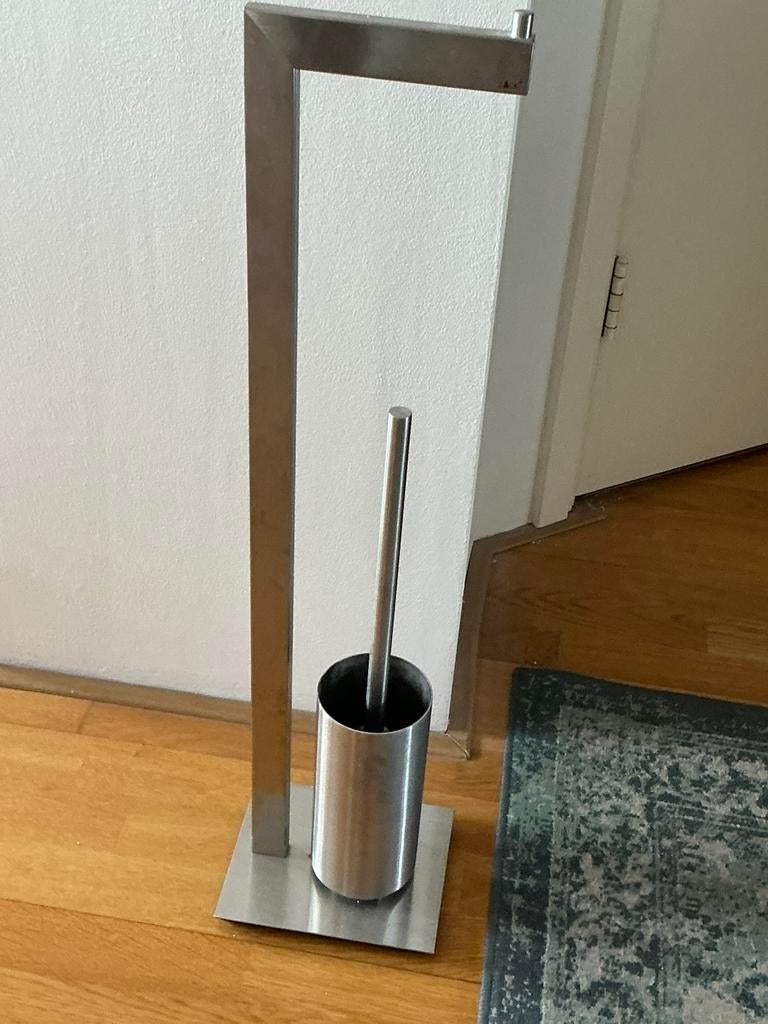 Toiletborstel en wc rolhouder, Ophalen, Gebruikt, Grijs, Overige typen