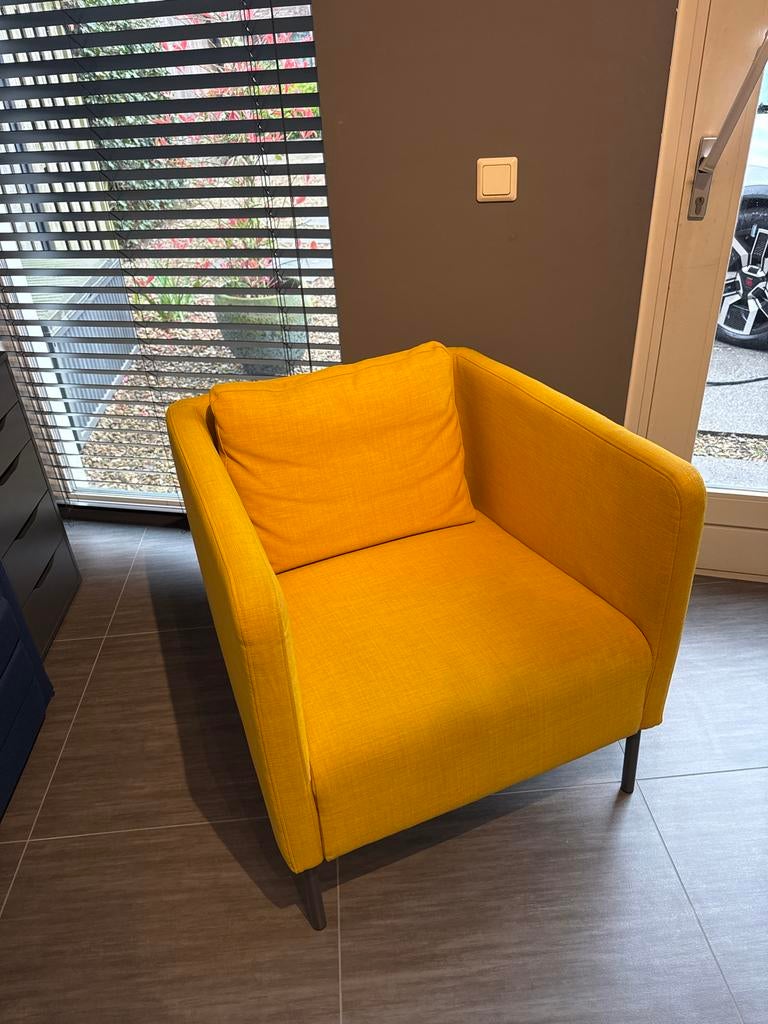Ikea EKERÖ Fauteuil, Skiftebo geel, Ophalen, Gebruikt, Minder dan 75 cm, 75 tot 100 cm