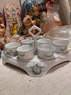#pasen Biedermeier Eierdop Set met 6 Eierdopjes en Houder, Gebruikt, T, Ophalen of Verzenden, N