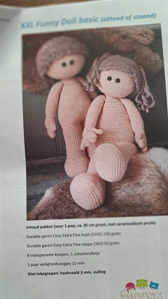 Haakpatroon: XXL Funny Doll Basic (zittend of staand), Hobby en Vrije tijd, Breien en Haken, Nieuw, Haken, Patroon of Boek, Ophalen of Verzenden