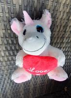 Knuffel eenhoorn met hart circa 20cm, Ophalen of Verzenden, Zo goed als nieuw, Overige typen