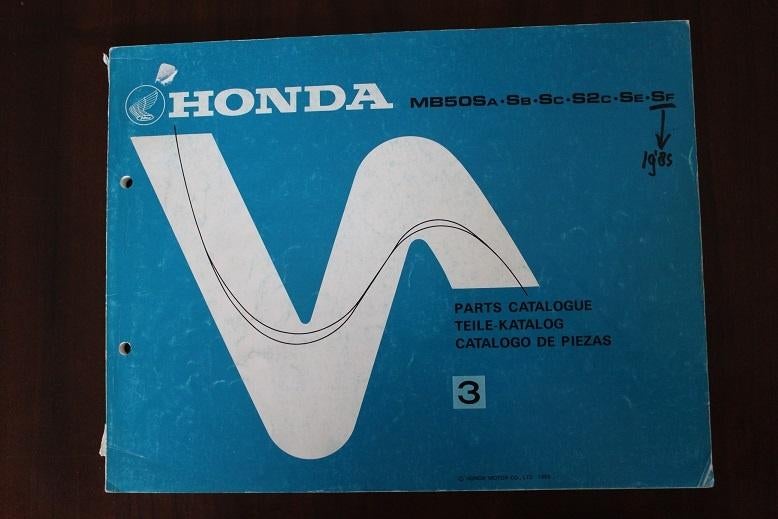 Honda MB50 Sa -Sf 1085 moped parts catalogue onderdelen boek, Ophalen of Verzenden, Gebruikt