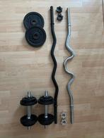 Halterset gietijzer 30-31 mm, Ophalen, Zo goed als nieuw, Halterset