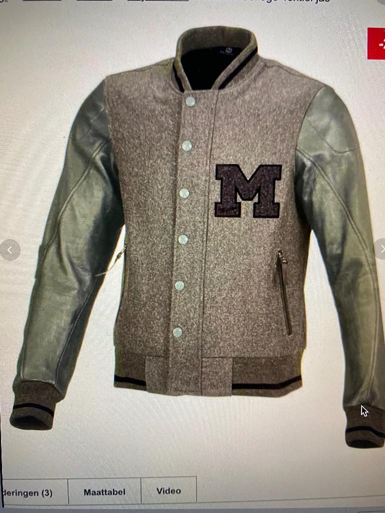 Motorjas MACNA College Leer met Textiel, Motoren, Kleding | Motorkleding, Ophalen of Verzenden, Tweedehands, Jas | leer, Macna
