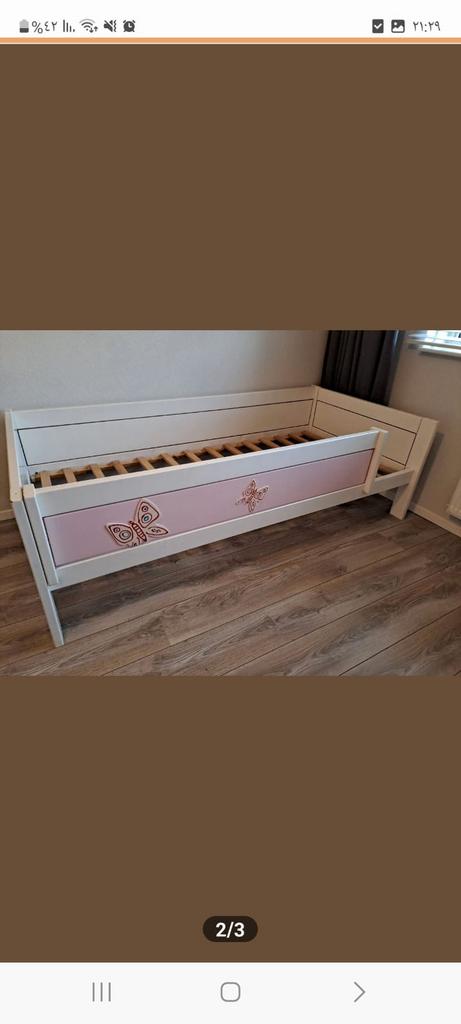 Meisjes bed, Kinderen en Baby's, Kinderkamer | Bedden, Ophalen of Verzenden, Zo goed als nieuw, 180 cm of meer, 85 tot 100 cm