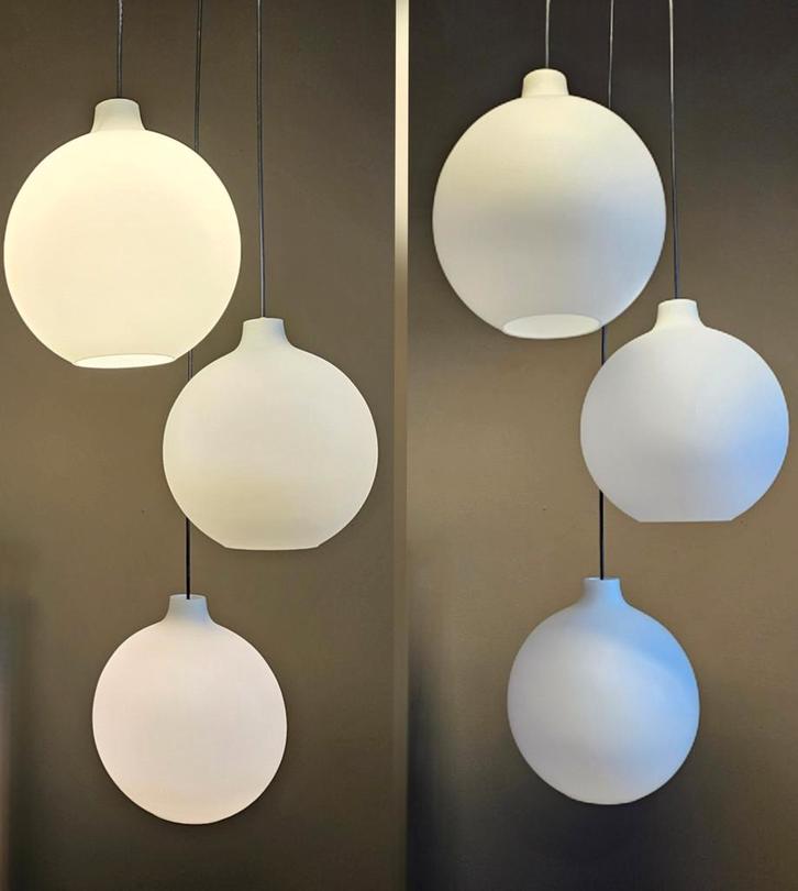 SALE! Louis Poulsen Bollamp 2x 3 Satellite Vilhelm Wohlert, Huis en Inrichting, Lampen | Kroonluchters, Zo goed als nieuw, Glas