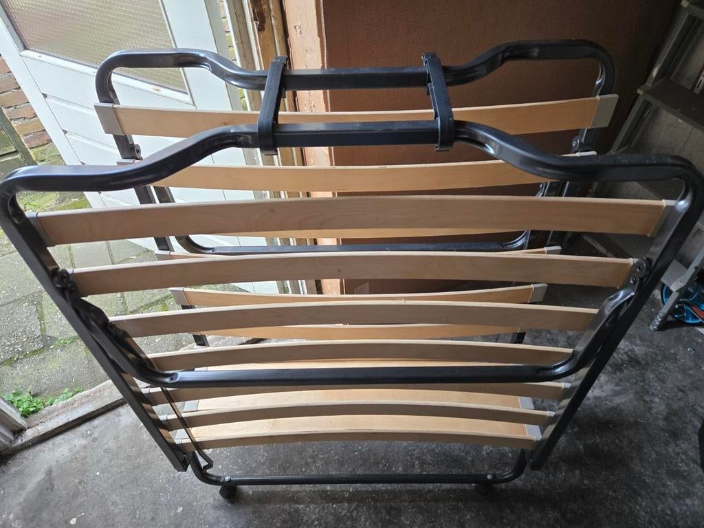 Logeer opklapbed, Eenpersoons, 80 cm, Hout, 190 cm of minder