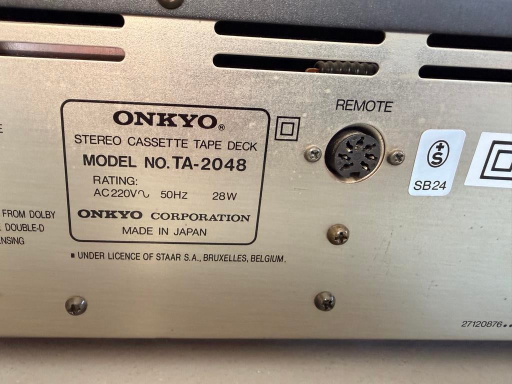 Platine Cassette Onkyo TA-2048 - Hi-Fi Vintage - Fonctionne Parfaitement