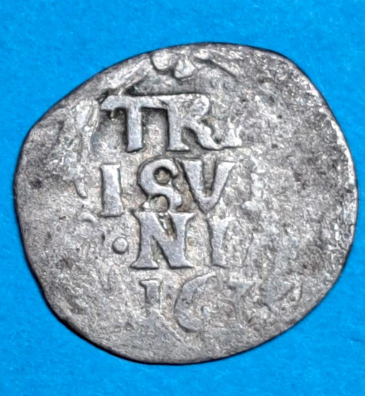 Overijssel bezemstuiver 1633 uiterst zeldzaam jaartal, Postzegels en Munten, Munten | Nederland, Losse munt, Overige waardes, Vóór koninkrijk
