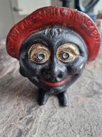Brocante gietijzeren originele Save and Smile Money Box., Ophalen of Verzenden, Zo goed als nieuw, Reclamebord