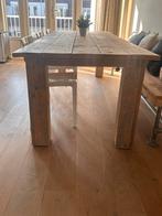 Steigerhouten eettafel met bijpassende bank, Huis en Inrichting, Tafels | Eettafels, Ophalen, Gebruikt, 200 cm of meer, 50 tot 100 cm