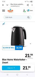 Blue Home Waterkoker Zwart - nieuw in doos, 1 tot 2 liter, Ophalen, Nieuw