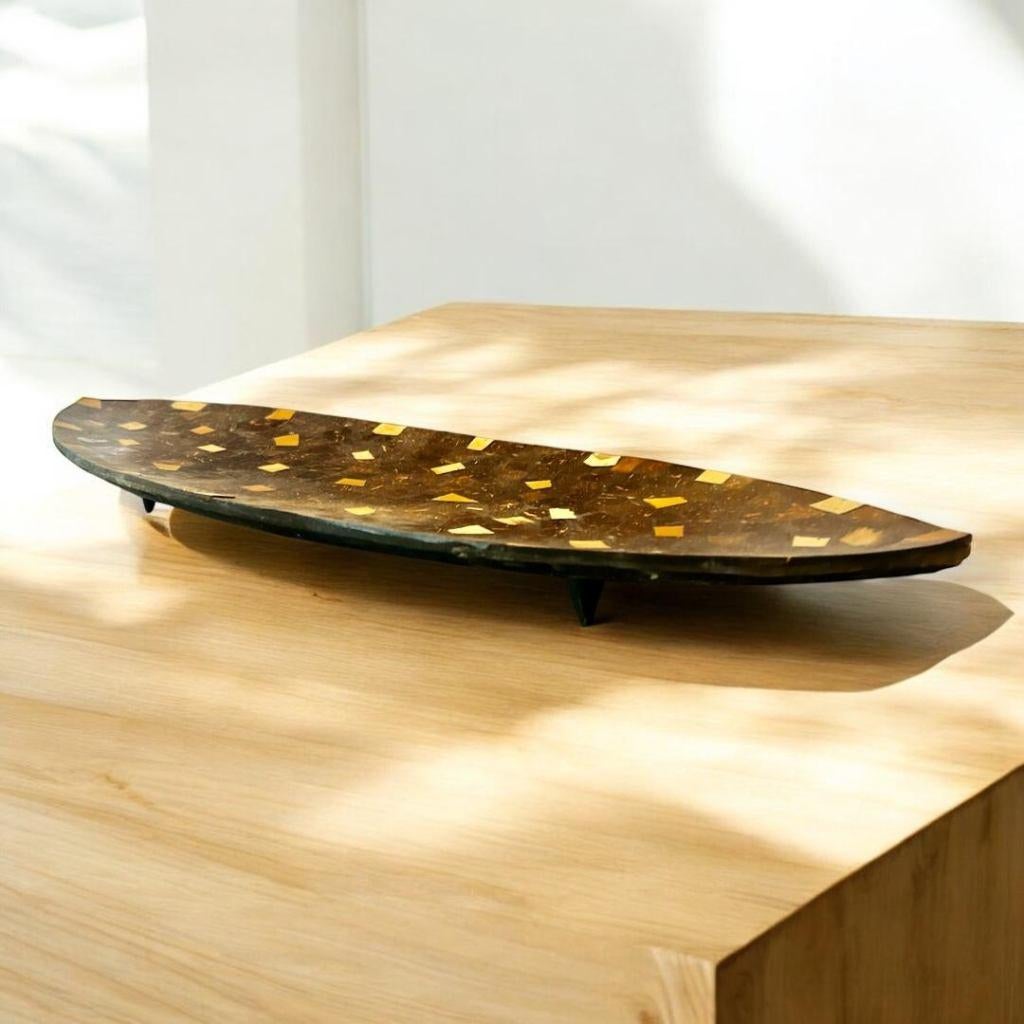 Decoratieve houten schaal ., Gebruikt, Schaal, Ophalen of Verzenden, Ovaal