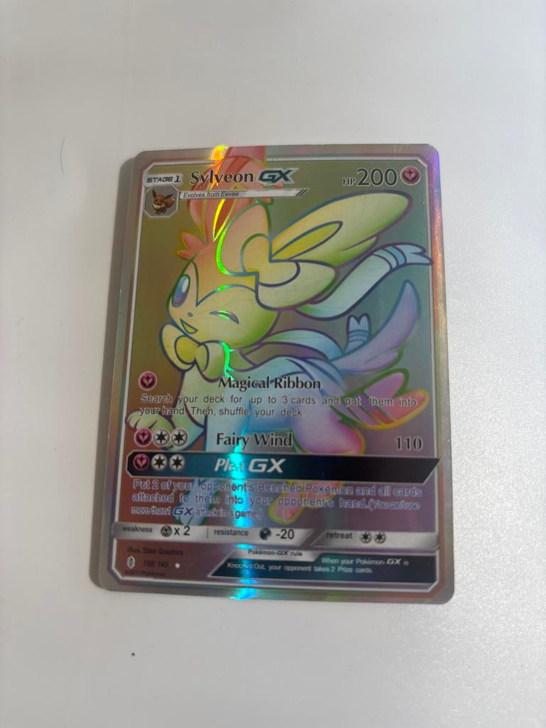 Pokémon kaart Sylveon GX 158/145, Verzenden, Zo goed als nieuw, Losse kaart, Foil