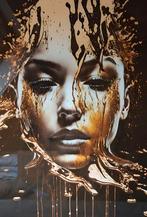 Glazen schilderij vrouw, Ophalen, Zo goed als nieuw, Schilderij, 75 cm of meer