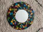 Spiegel rond mozaïek met ophanghaakje (50cm), Ophalen, Zo goed als nieuw, Glas of Kopje