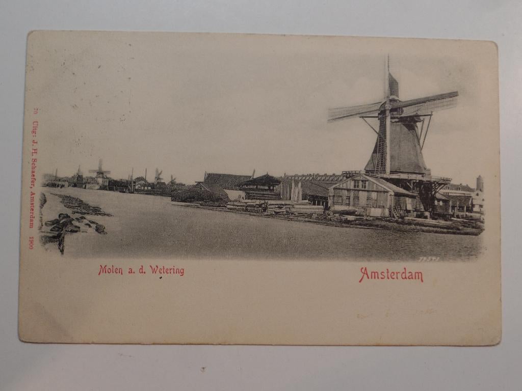 Amsterdam 699 uit J.H. Schaefer molen aan de Wetering, Verzenden, Voor 1920, Gelopen, Noord-Holland