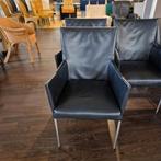 6 Bert Plantagie Stoelen -  Leer, Ophalen, Gebruikt, Zwart, Vijf, Zes of meer stoelen