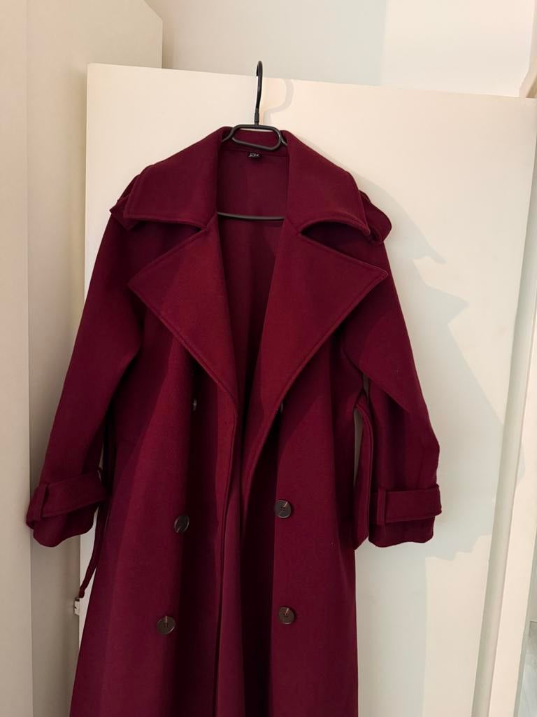 Bordeaux rood mantel, Kleding | Dames, Jassen | Winter, Ophalen of Verzenden, Zo goed als nieuw, Maat 34 (XS) of kleiner, Rood