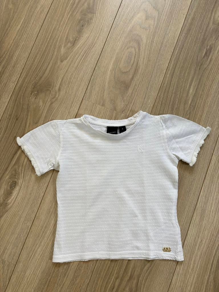 Leuk wit NIK&NIK shirtje - maat 6/116, Kinderen en Baby's, Kinderkleding | Maat 116, Ophalen of Verzenden, Zo goed als nieuw, Meisje