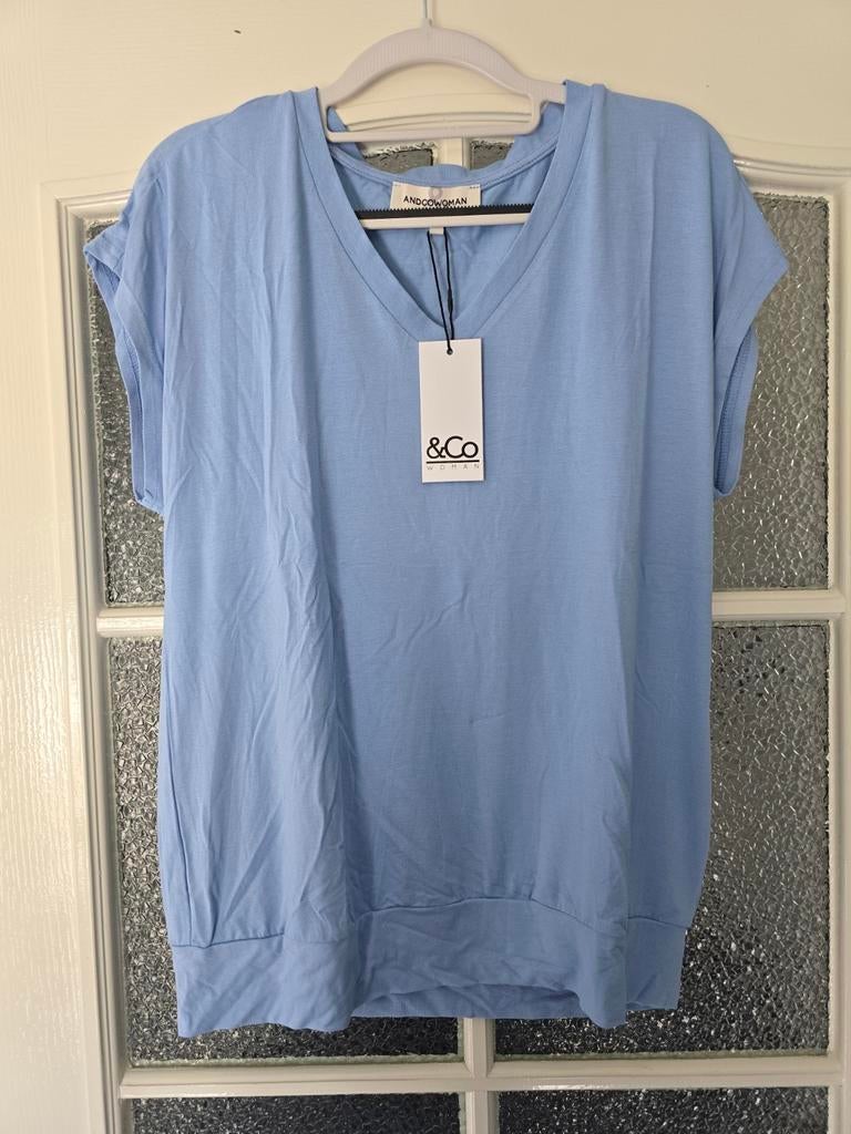 Nieuw &co woman andcowoman and cowoman M lichtblauw, Ophalen of Verzenden, Nieuw, Blauw, Korte mouw