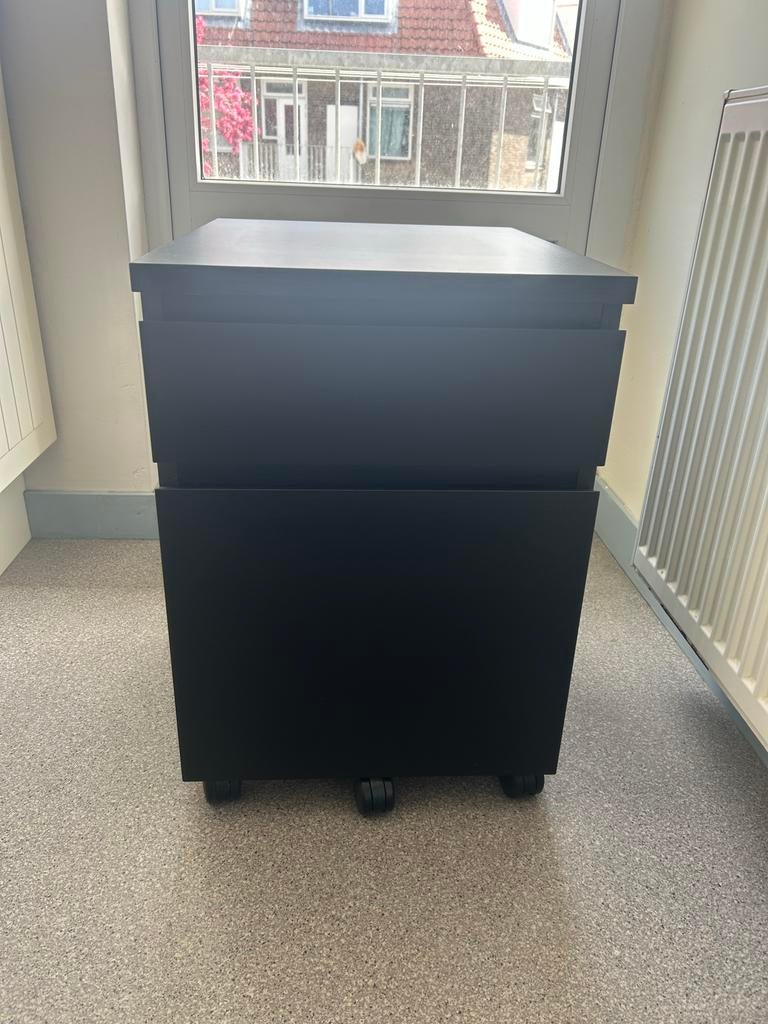 Zwart ladeblok op wieltjes, Huis en Inrichting, Kasten | Ladekasten, Ophalen, Overige materialen, Minder dan 50 cm, Gebruikt