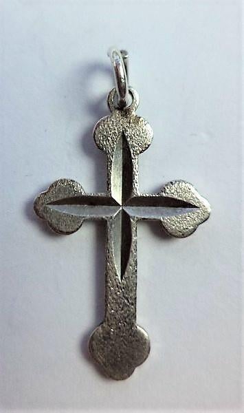 Zilveren James Avery Fleuree kruis hanger, Sterling zilver, Ophalen, Zo goed als nieuw, Kruis of Symbool, Zilver