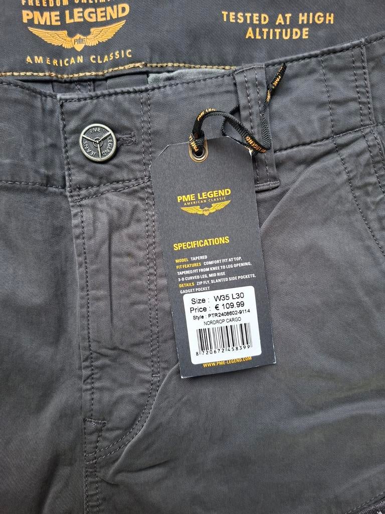 PME LEGEND Nordrop cargobroek W35 L30, Nieuw, Ophalen of Verzenden, W33 - W34 (confectie 48/50), Grijs