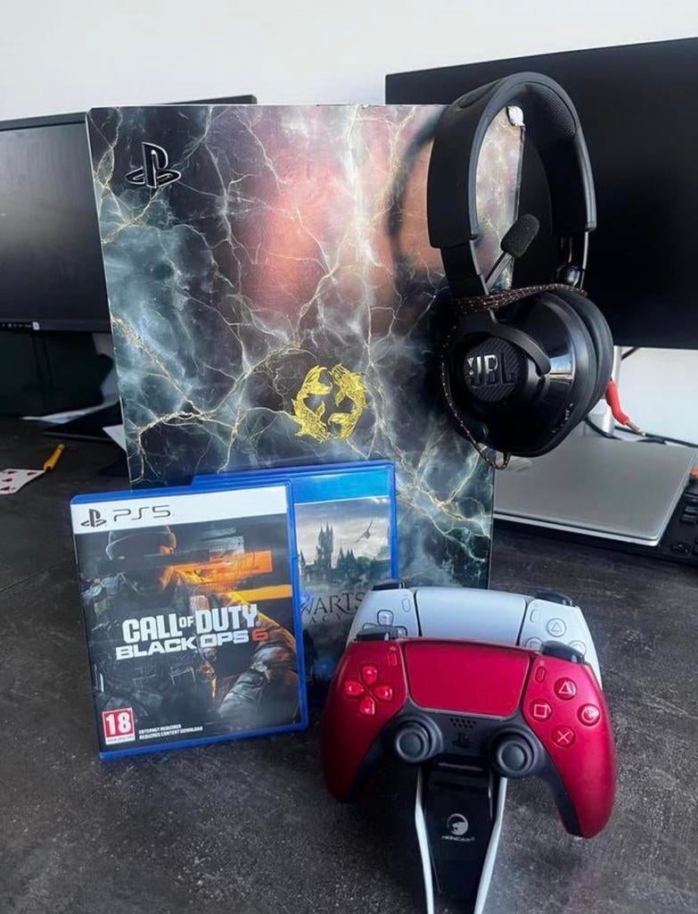 PlayStation 5 - Console, 2 controllers, headset, 2 games, Spelcomputers en Games, Ophalen, Zo goed als nieuw, Playstation 5