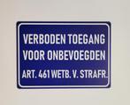 Verboden toegang voor onbevoegden metalen reclamebord deco, Info@deconoord.nl, Deco Noord, Nieuw, Ophalen of Verzenden