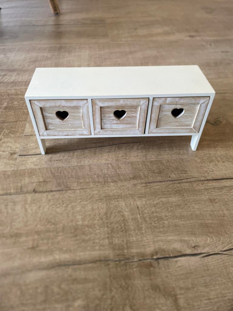 Mini ladekastje met hartjes - decoratief, Ophalen, Zo goed als nieuw