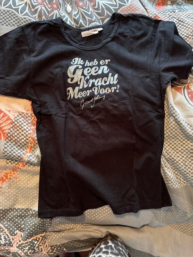 Zwart T-shirt met grappige tekst - Maat XL, Zwart, Maat 46/48 (XL) of groter, Ophalen of Verzenden, Korte mouw