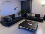 Lederen 3-zits bank met chaise longue, merk Topform Culture, Ophalen, Gebruikt, Rechte bank, Modern