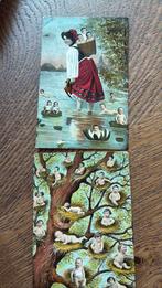 Fantadie.Babys in waterlelies,vogelnestjes, in mand op rug., Verzamelen, Ansichtkaarten | Themakaarten, Ophalen of Verzenden, Voor 1920