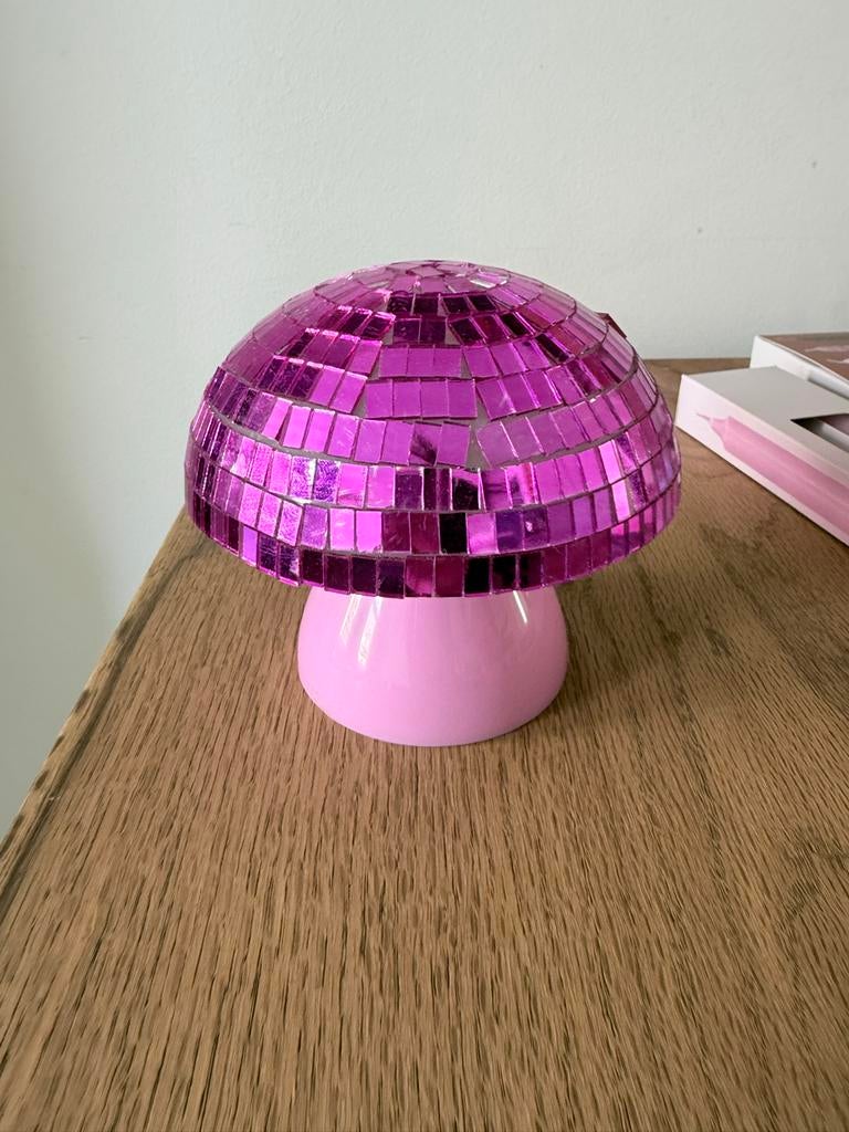 Flying Tiger Roze Paddenstoel Lamp - Disco Stijl, Ophalen, Zo goed als nieuw