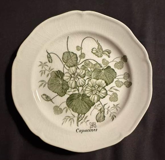 Leuk vintage dessertbordje van Gien France voor Yves Rocher, Huis en Inrichting, Keuken | Servies, Gebruikt, Keramiek, Ophalen of Verzenden