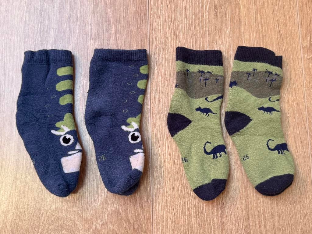 Dinosaurus sokken 2 paar maat 23-26, Gebruikt, Ophalen of Verzenden, Jongen, Sokken