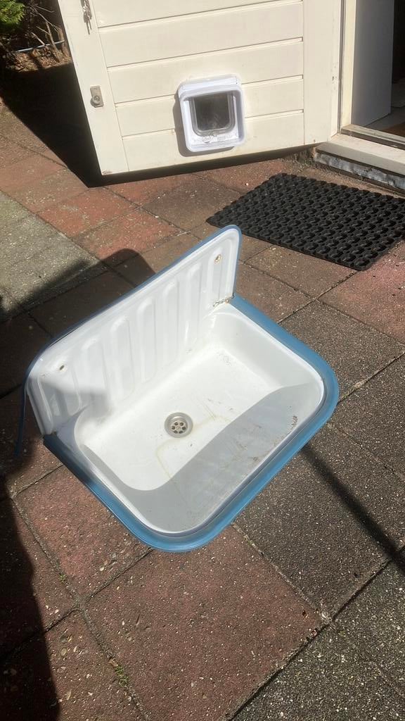 Stortbak wit geemailleerd, Ophalen, Gebruikt