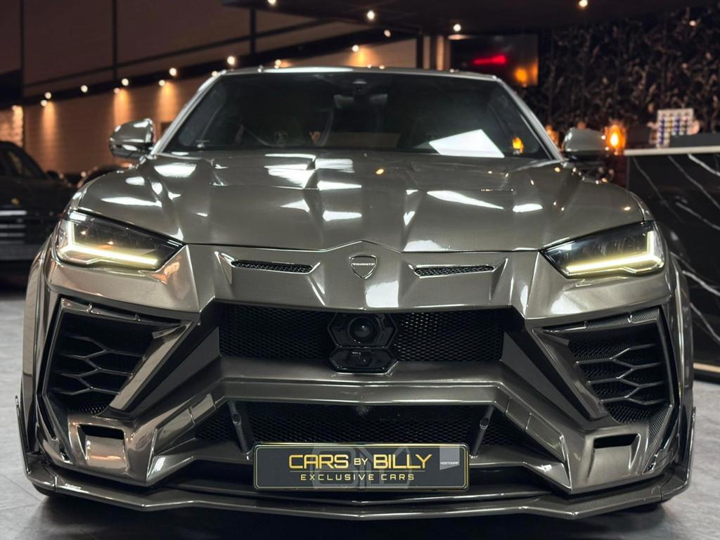 Lamborghini Urus 4.0 V8|MANSORY|STERRENHEMEL|PANO|CARBON|24', Auto's, Lamborghini, Urus, Gebruikt, Leder, Bedrijf