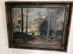 A.V. Burght schilderij - Boslandschap, Antiek en Kunst, Kunst | Schilderijen | Klassiek, Ophalen of Verzenden