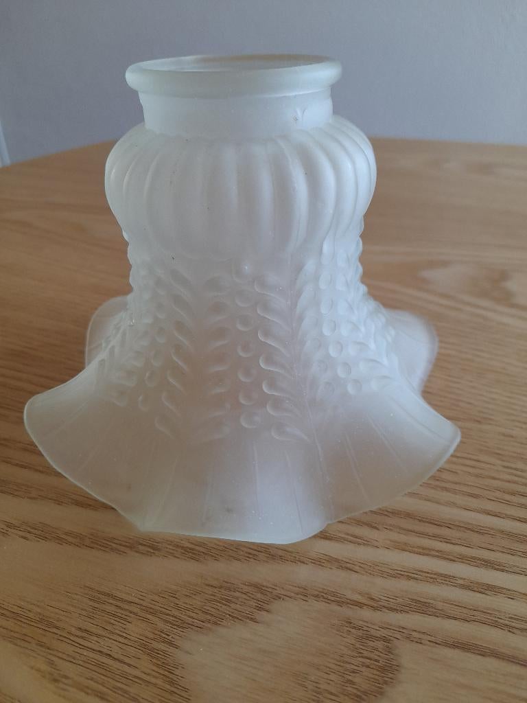 Glazen lampen kapje, Ophalen, Gebruikt, Wit, Rond