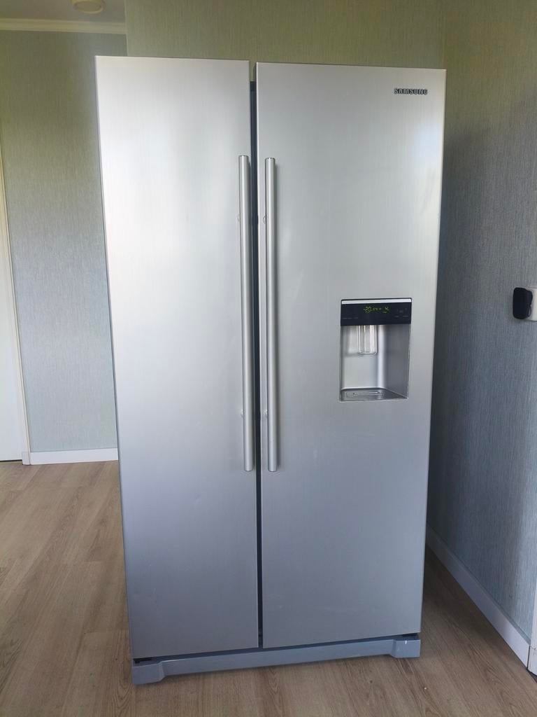 Samsung Amerikaanse Koelkast – Platinum Silver, Witgoed en Apparatuur, Koelkasten en IJskasten, Ophalen, Gebruikt, 200 liter of meer