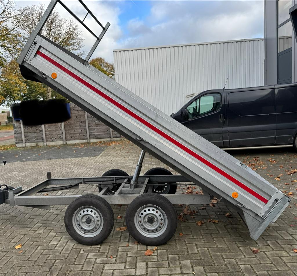 Kipper tandemasser  aanhanger 750kg 300 x 130cm, Auto diversen, Ophalen, Zo goed als nieuw