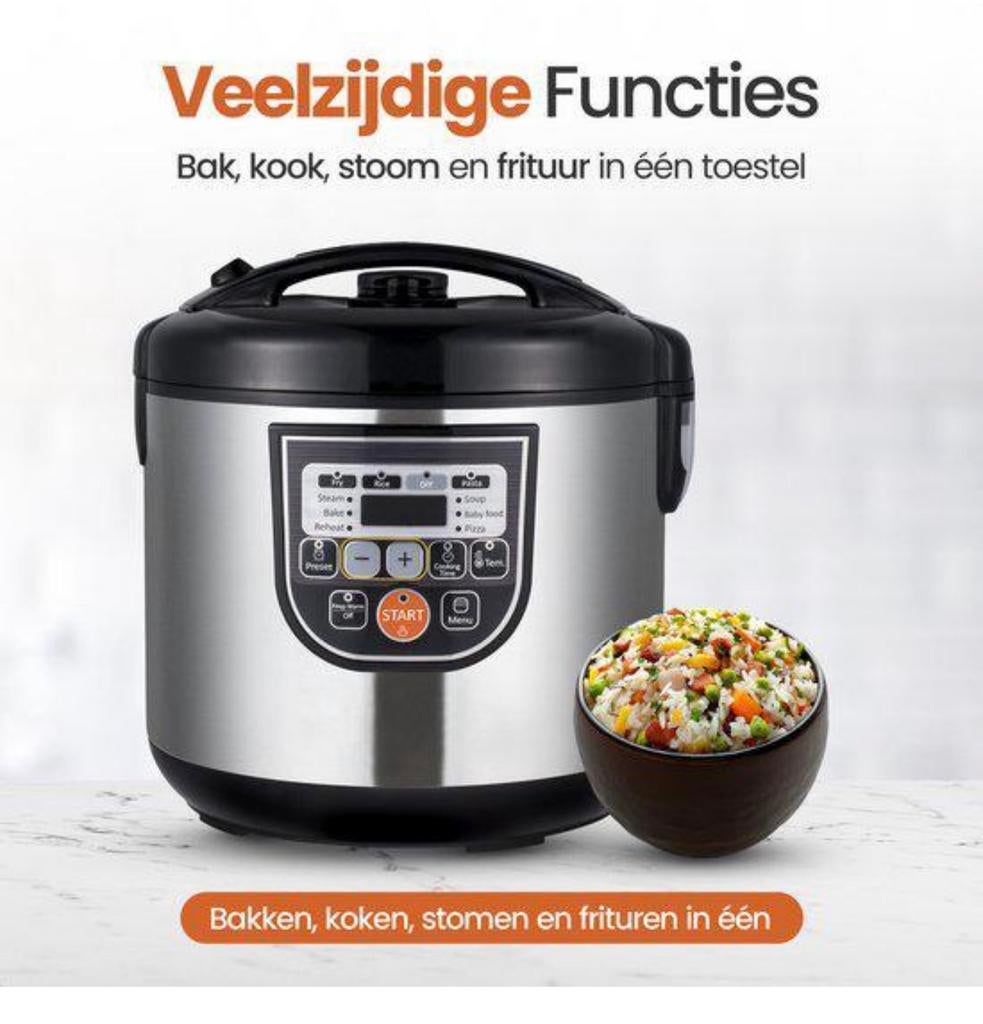 Homestar HS-RC5.0 Digitale Multicooker – 5L – RVS – Nieuw, Timer, Nieuw, Ophalen of Verzenden, H