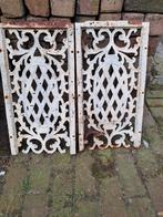 Set van 2 Antieke Gietijzeren Decoratieve deur Panelen, Ophalen of Verzenden