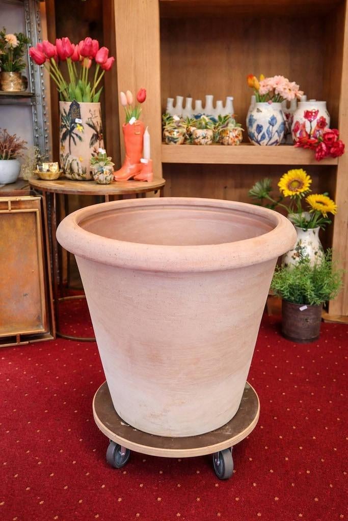 Prachtige Italiaanse terracotta potten, Tuin en Terras, Ophalen, Rond, Nieuw, Balkon