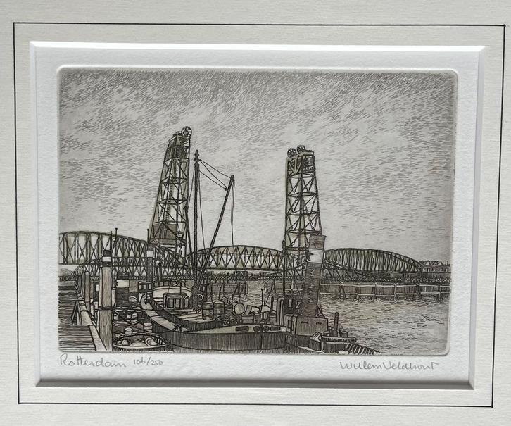 Ets “De Hef “ Rotterdam, Antiek en Kunst, Kunst | Etsen en Gravures, Ophalen of Verzenden