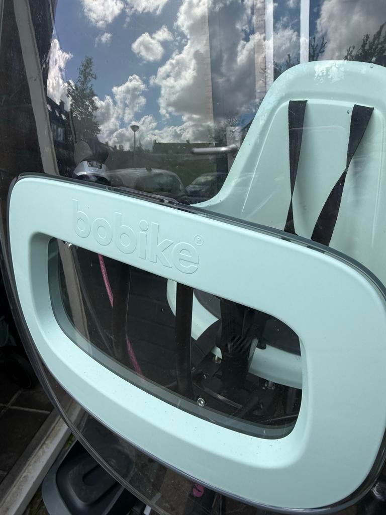 Bobike fietsstoeltje met scherm, lichtgroen, Fietsen en Brommers, Fietsaccessoires | Fietsstoeltjes, Ophalen, Zo goed als nieuw